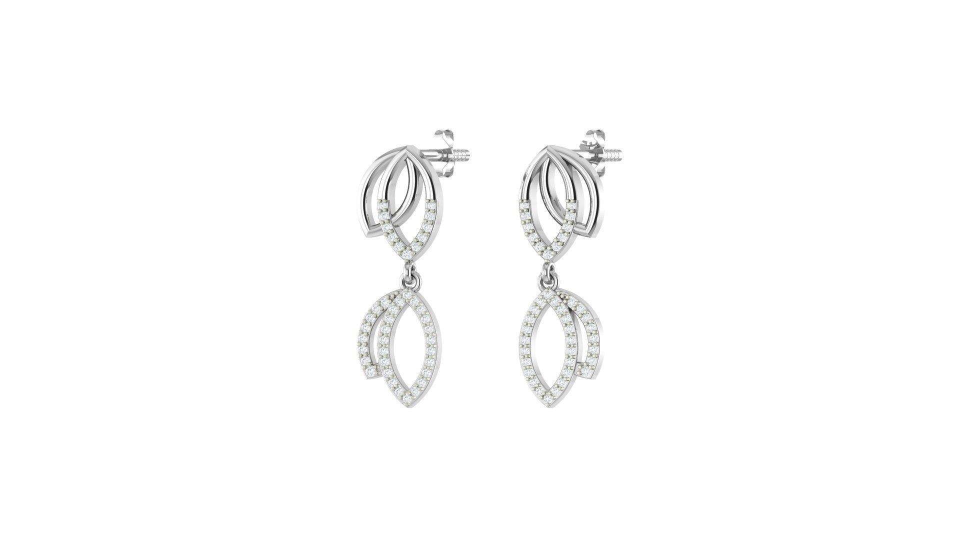 Elara Diamond Earrings , Yellow Gold , 18 K