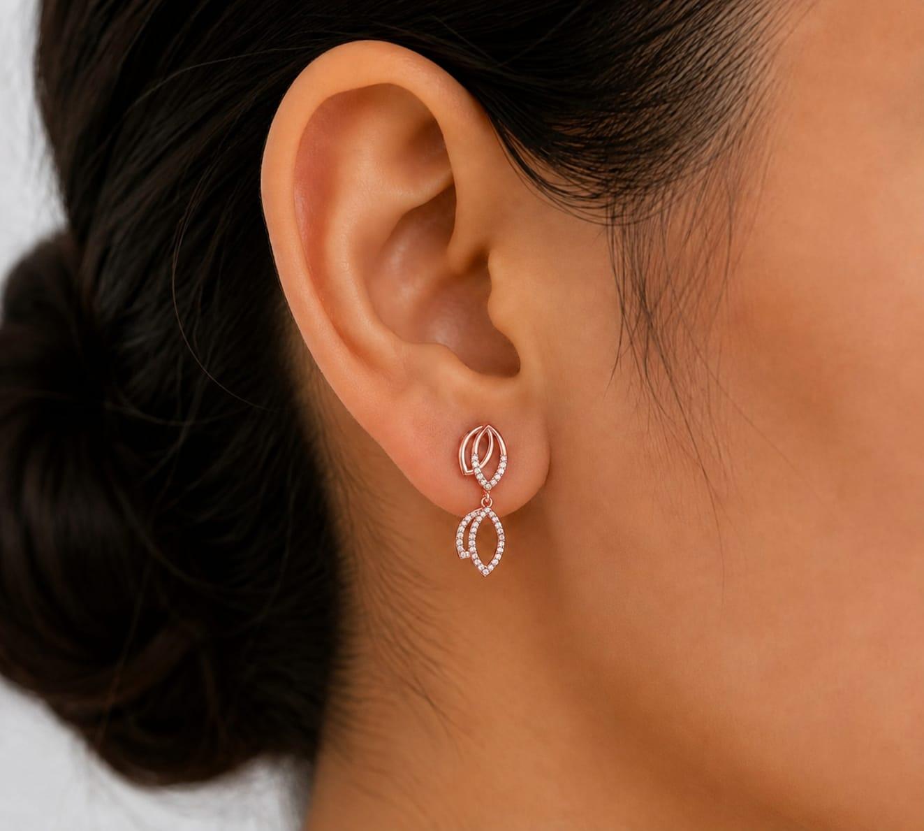 Elara Diamond Earrings , Yellow Gold , 18 K