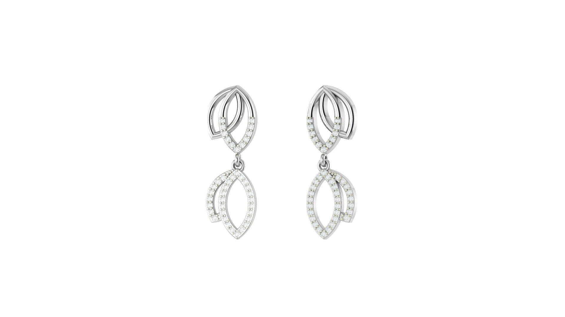 Elara Diamond Earrings , Yellow Gold , 18 K