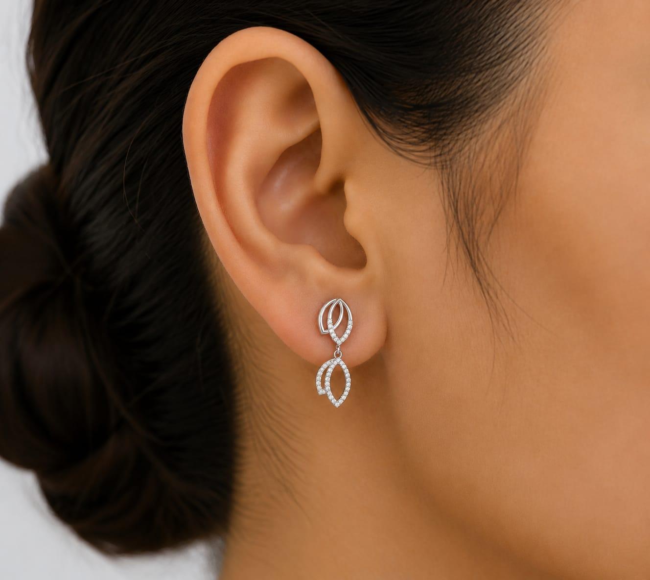 Elara Diamond Earrings , Yellow Gold , 18 K
