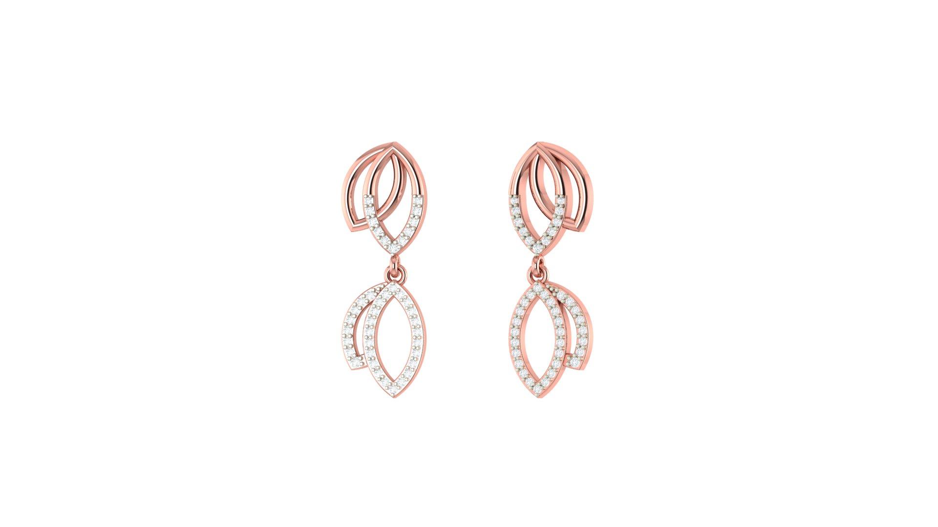 Elara Diamond Earrings , Yellow Gold , 18 K