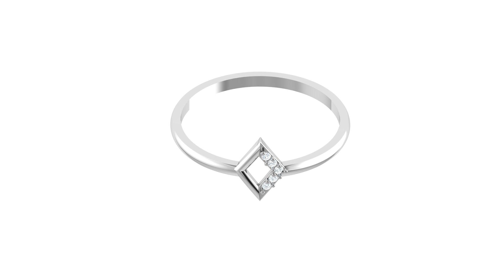 Square Shape Diamond Ring , 7MM , 18 K , Yellow Gold