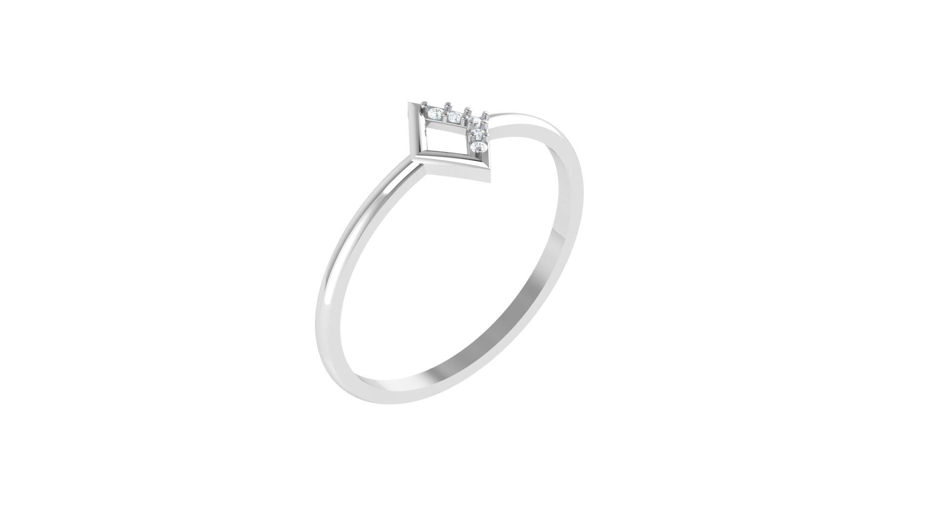Square Shape Diamond Ring , 7MM , 18 K , Yellow Gold