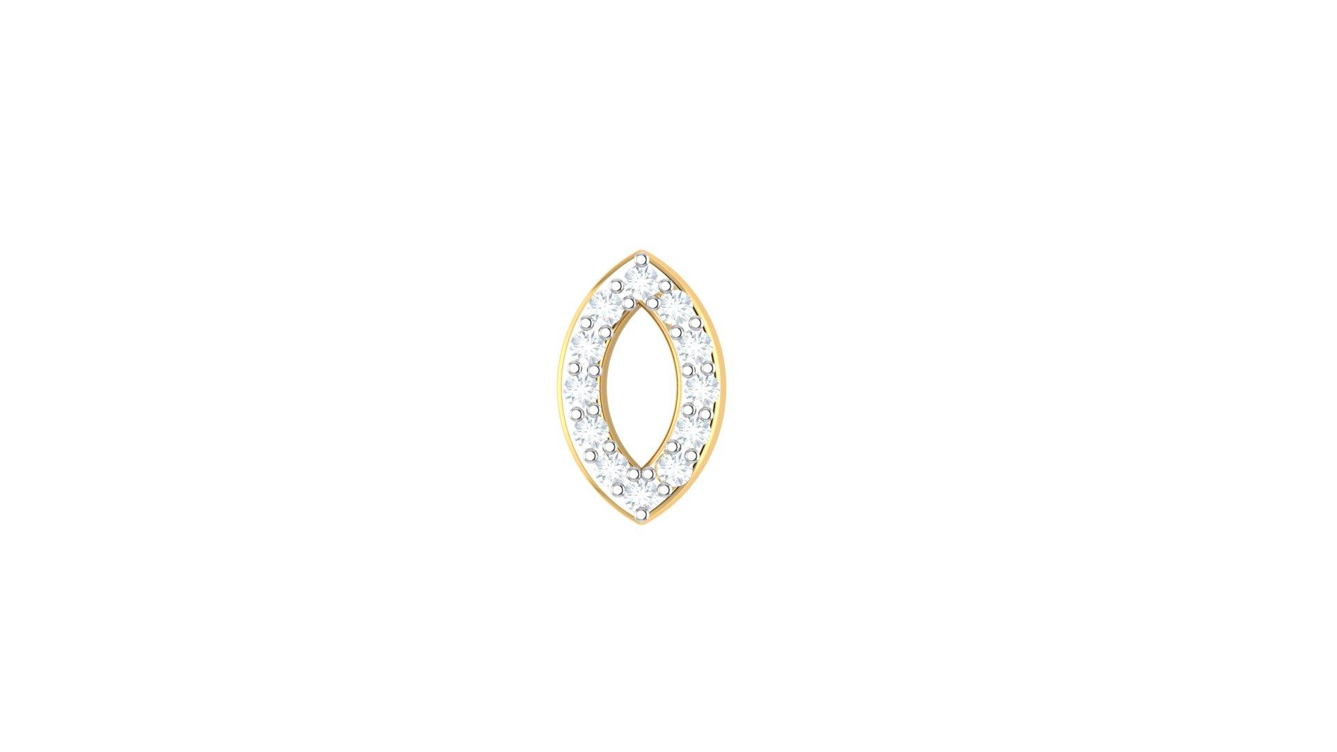 Marquise Diamond Nosepin , Yellow Gold , 18 K