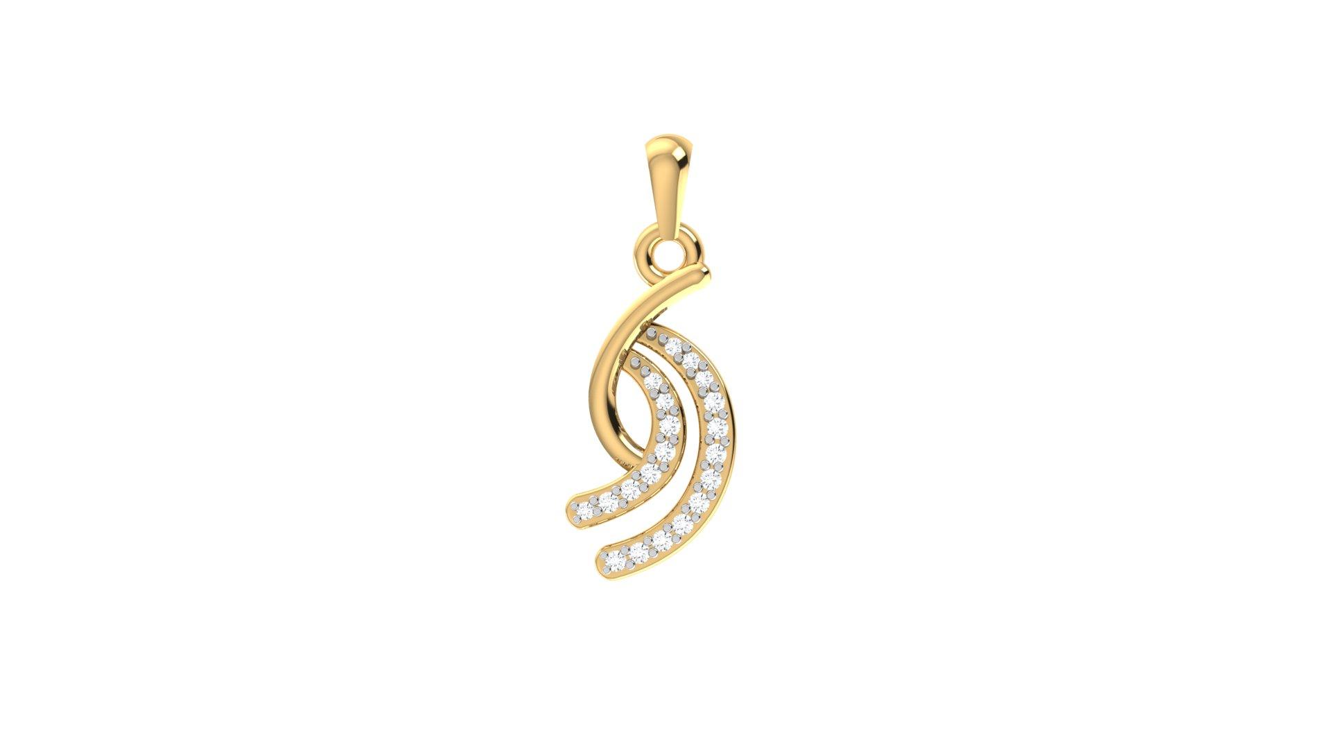 Golden Grace Diamond Pendant , Yellow Gold , 18 K