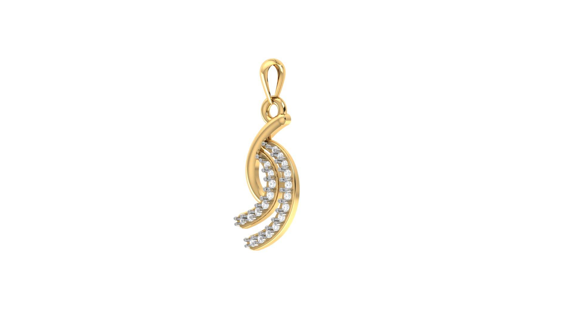 Golden Grace Diamond Pendant , Yellow Gold , 18 K
