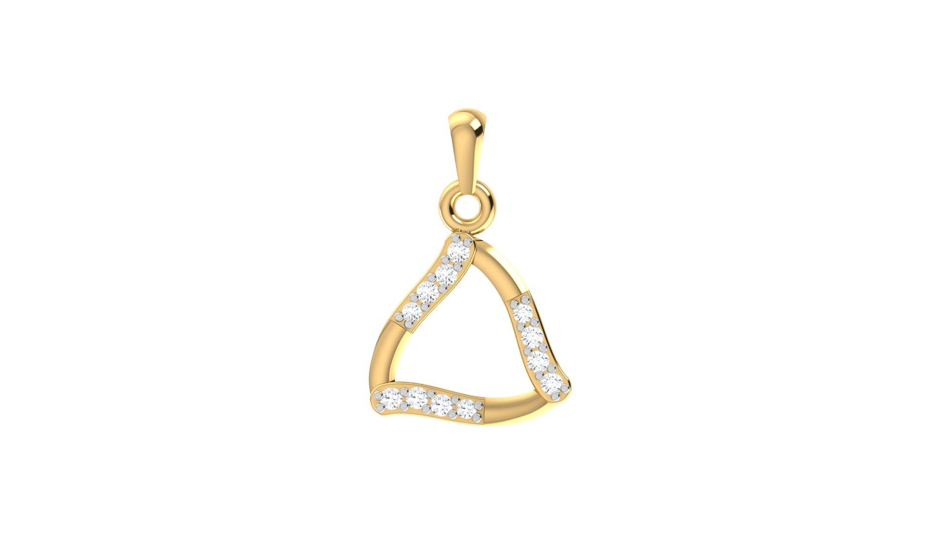 Trinity Spark Diamond Pendant , Yellow Gold , 18 K