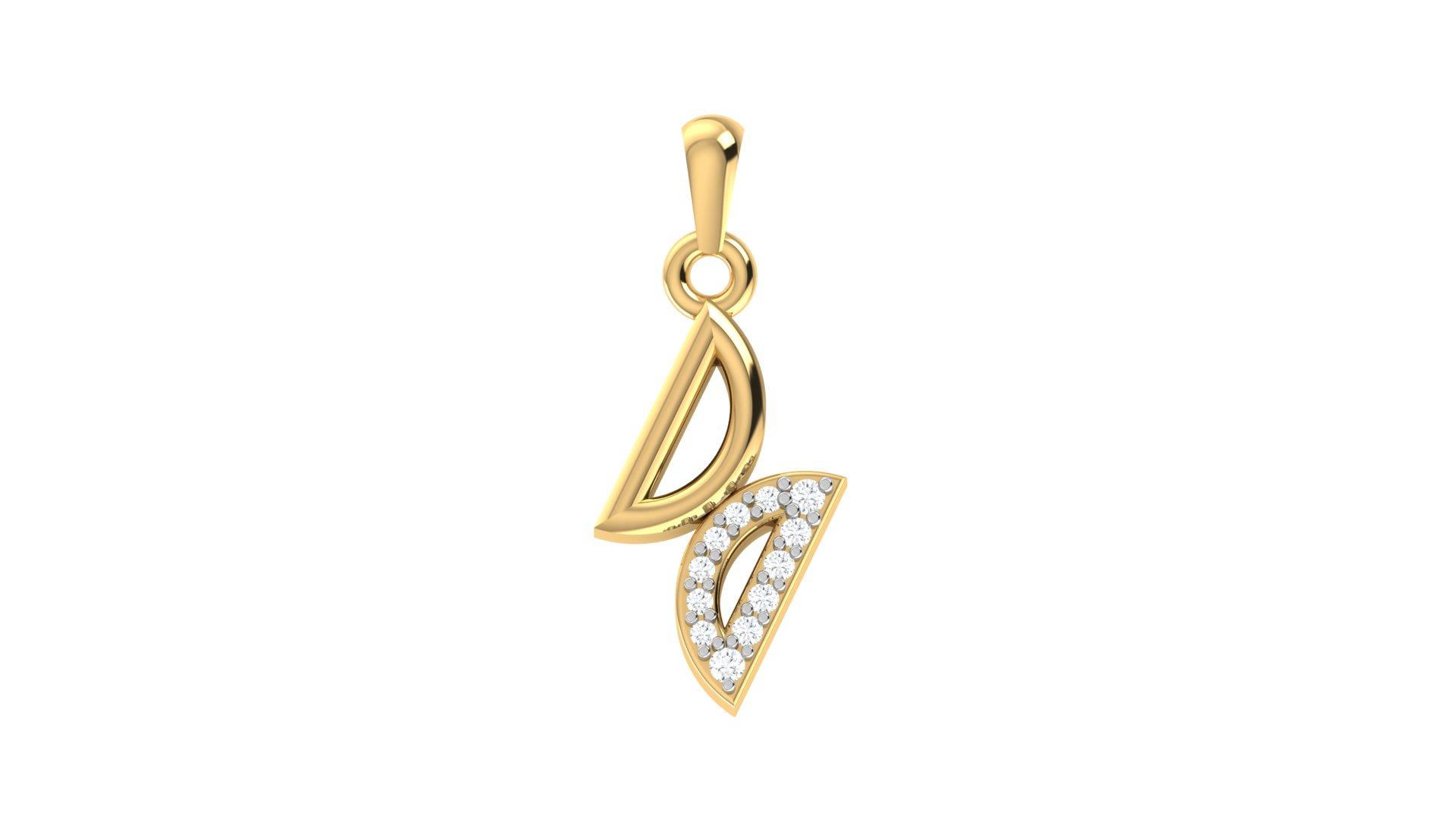 Serene Loop Diamond Pendant , Yellow Gold , 18 K