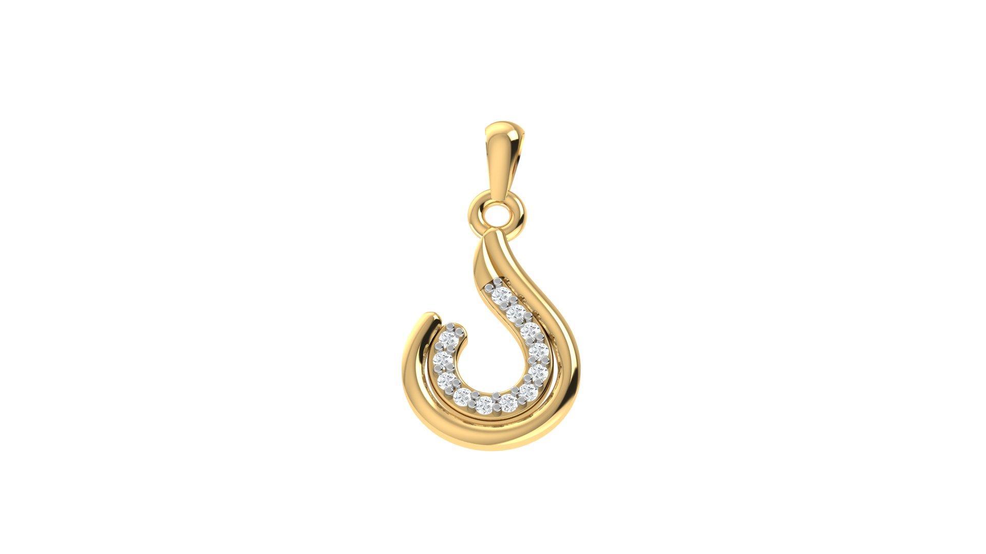 Royal Hook Diamond Pendant , Yellow Gold , 18 K