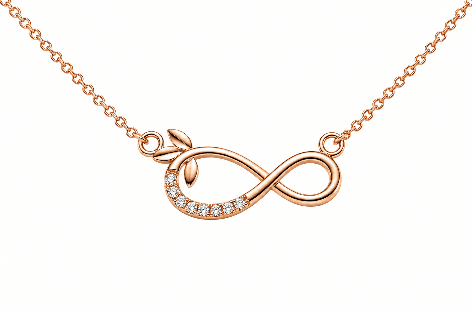Infinity Bloom Necklace , 16Inch , Yellow Gold , 18 K