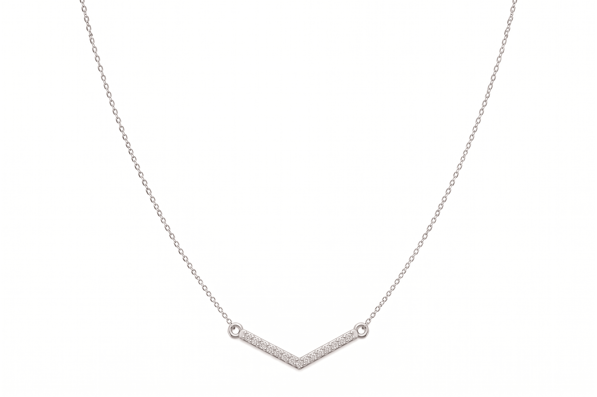 Rose Lumi V Necklace , 16Inch , Yellow Gold , 18 K