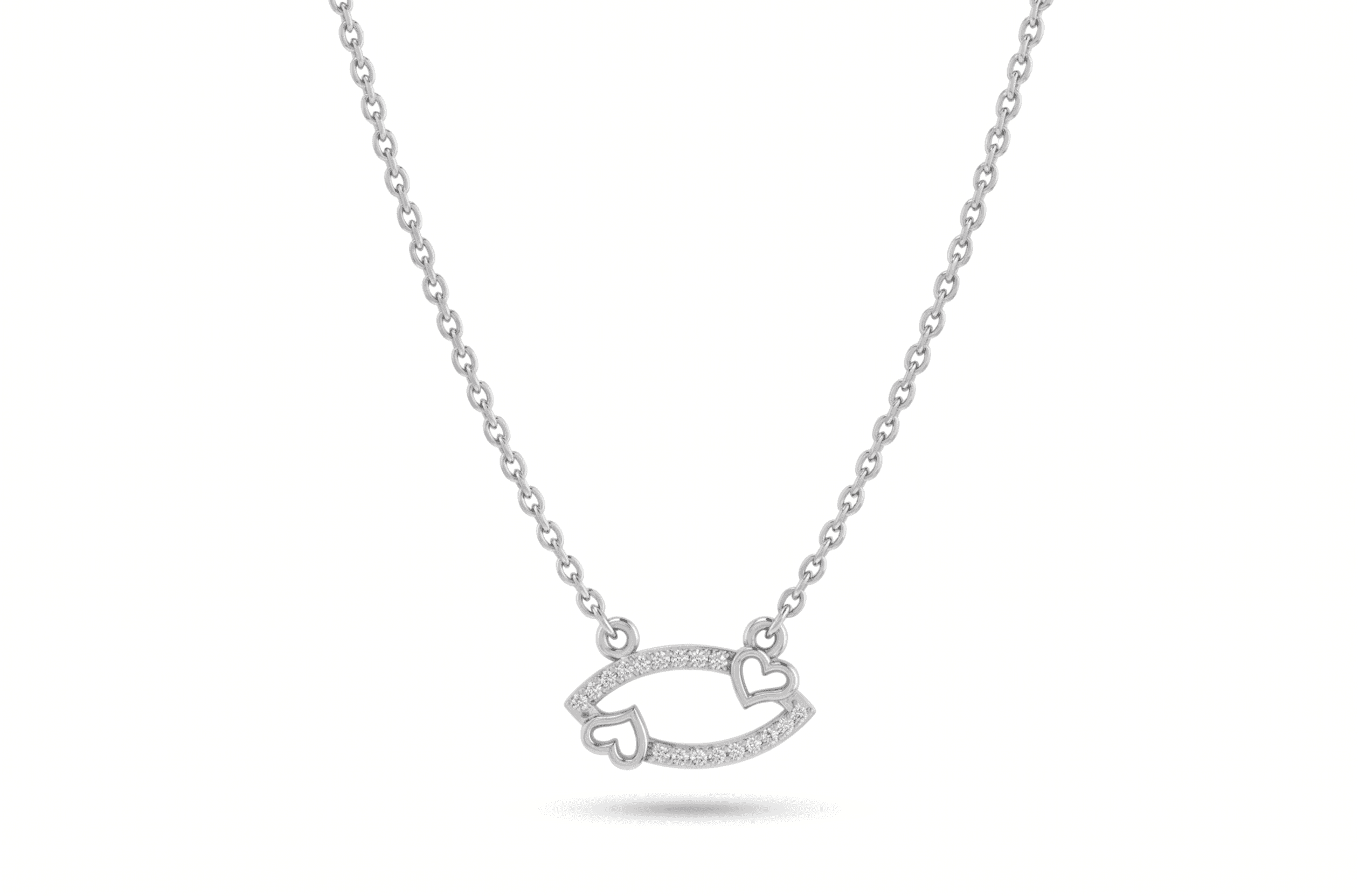 intertwined heart necklace , 16Inch , Yellow Gold , 18 K
