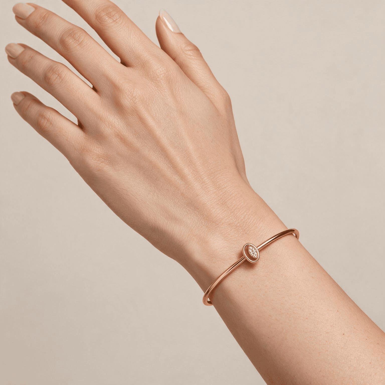Luna Halo Diamond Bangle , Yellow Gold , 1.2 Inch , 18 K