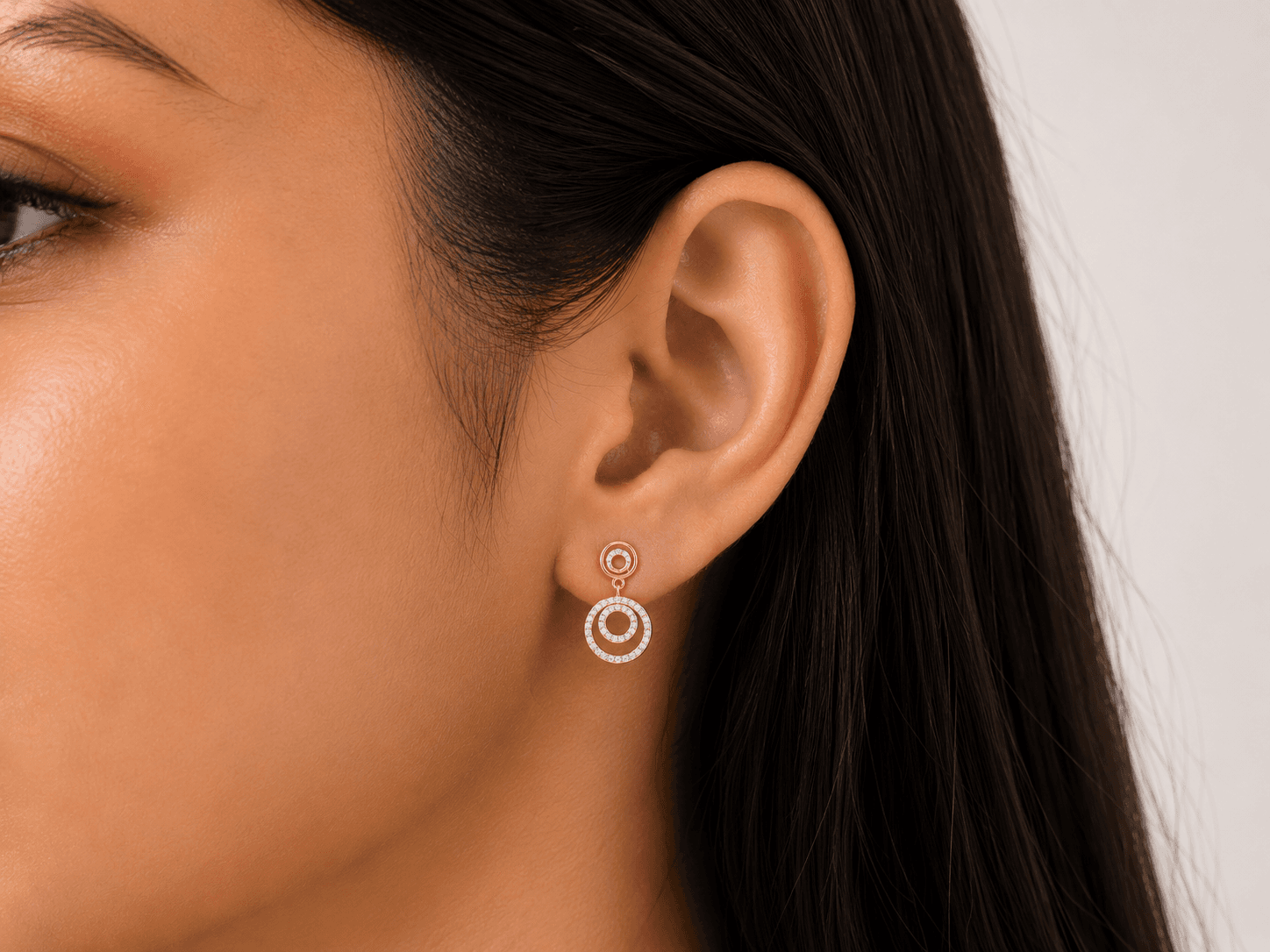 Diamond Orbit Earrings , Yellow Gold , 18 K