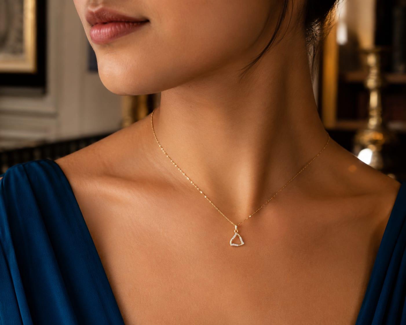Trinity Spark Diamond Pendant , Yellow Gold , 18 K