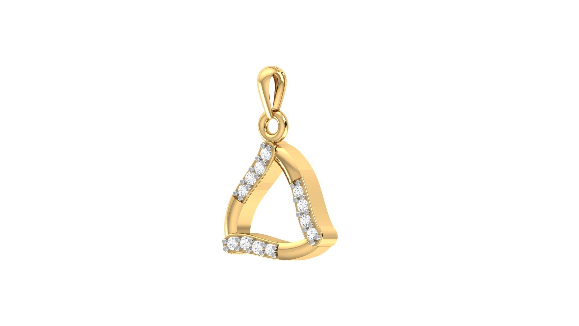 Trinity Spark Diamond Pendant , Yellow Gold , 18 K