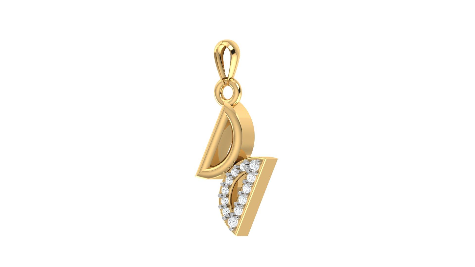 Serene Loop Diamond Pendant , Yellow Gold , 18 K