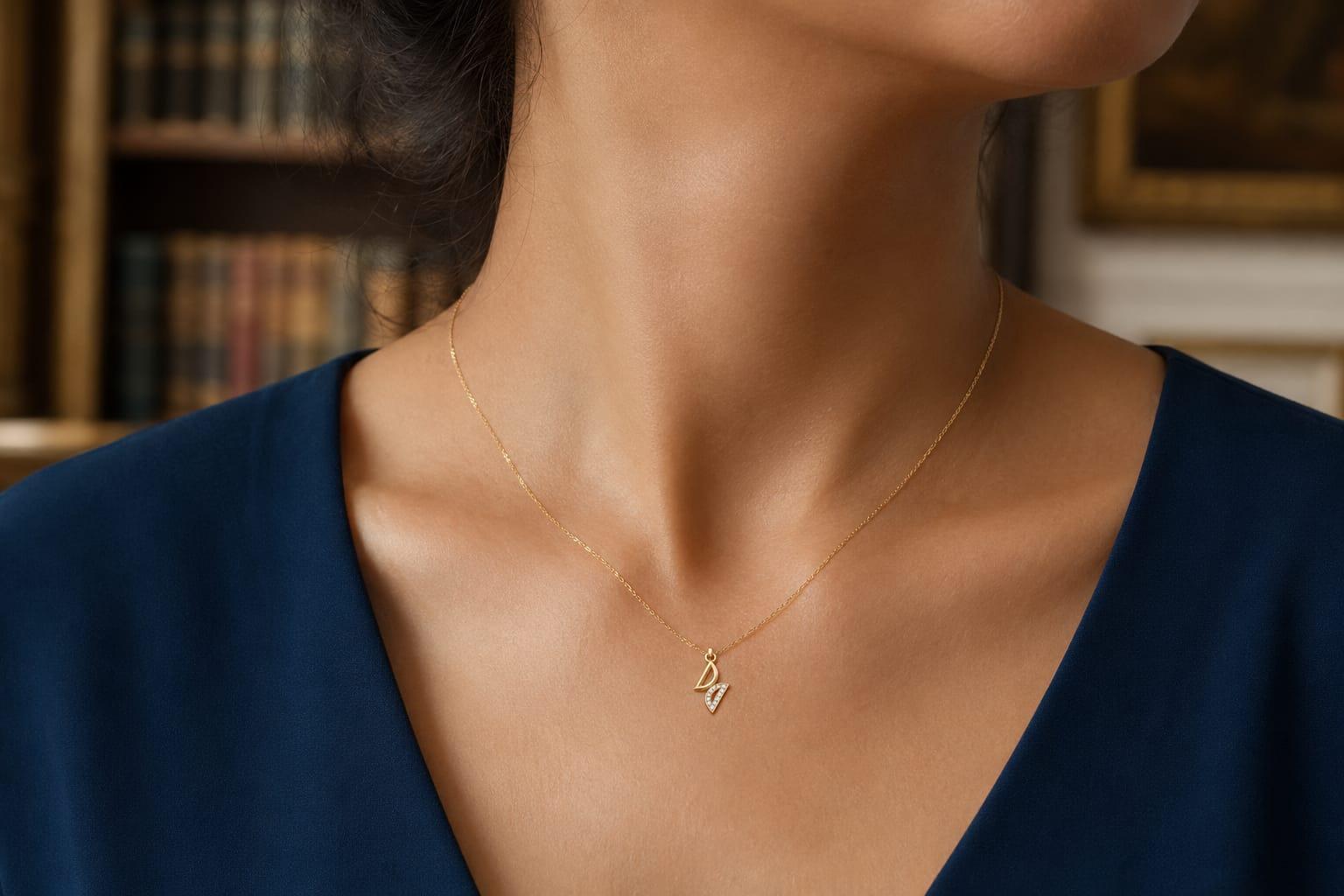 Serene Loop Diamond Pendant , Yellow Gold , 18 K