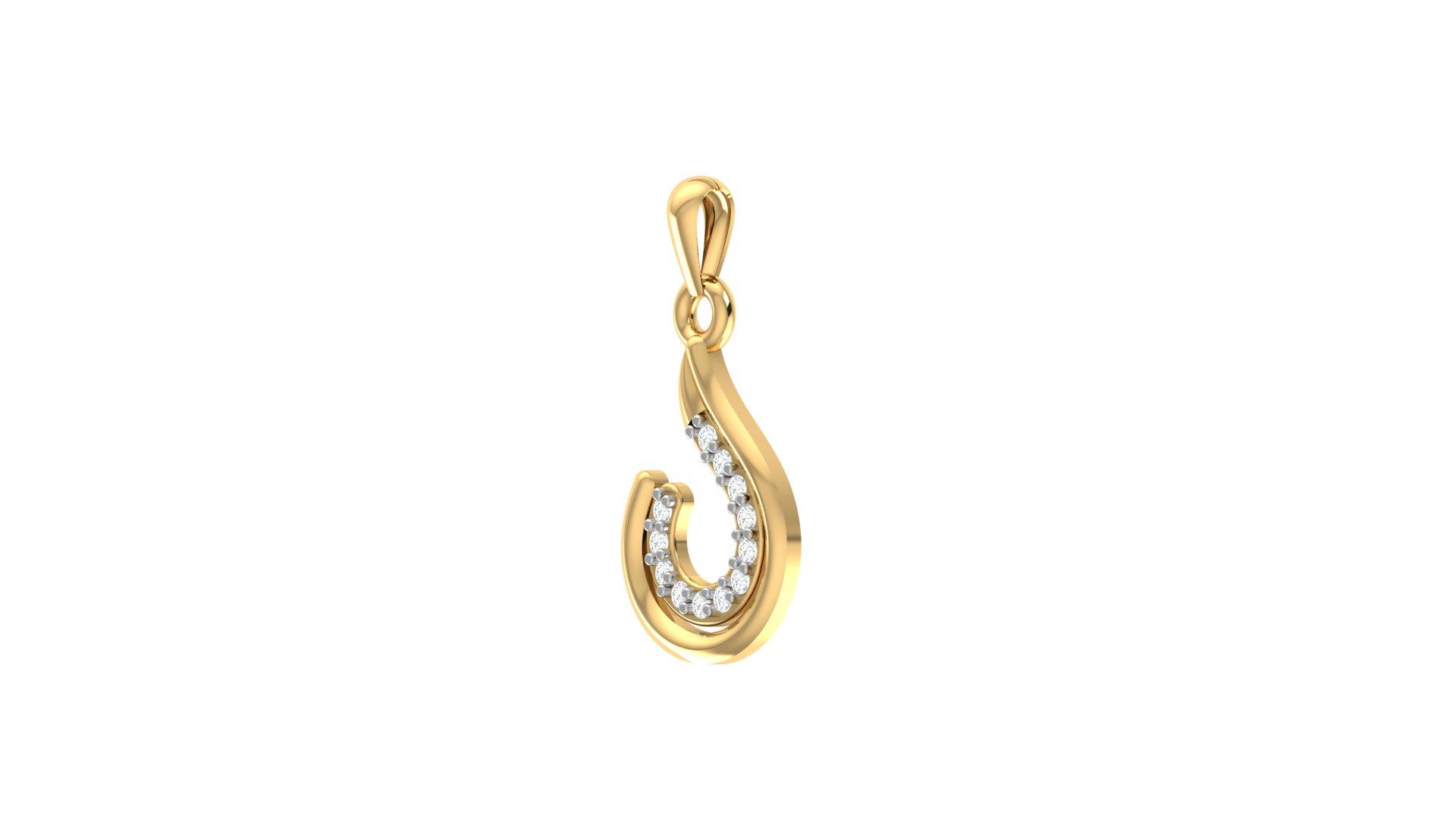Royal Hook Diamond Pendant , Yellow Gold , 18 K